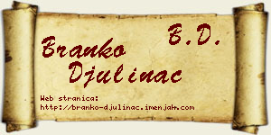 Branko Đulinac vizit kartica